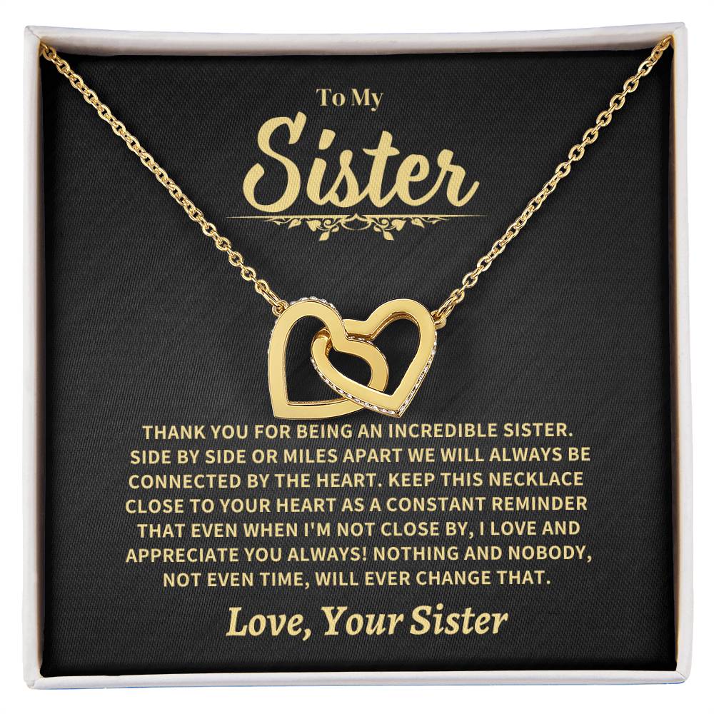 Jewelry Sister Gift-Interlocking Hearts Necklace