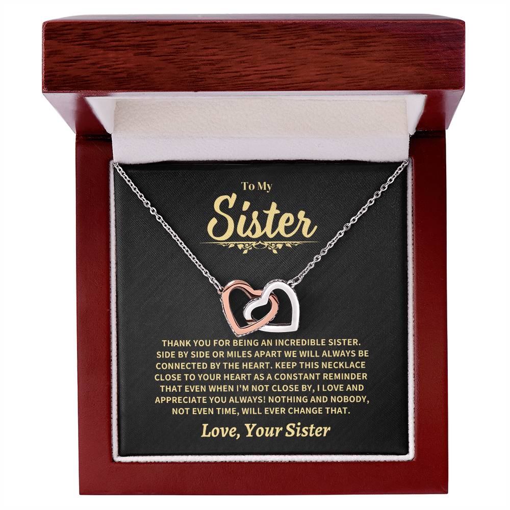 Jewelry Sister Gift-Interlocking Hearts Necklace