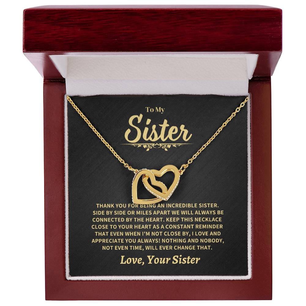 Jewelry Sister Gift-Interlocking Hearts Necklace