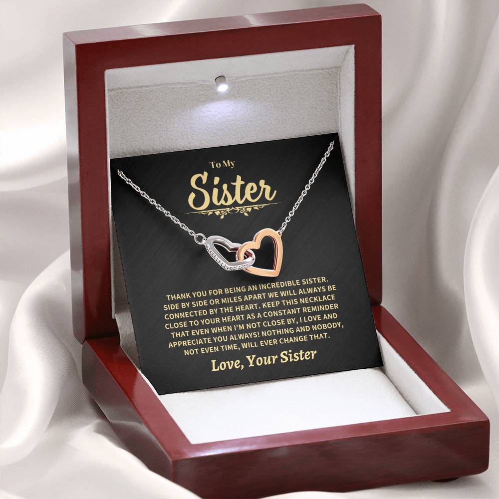Jewelry Sister Gift-Interlocking Hearts Necklace