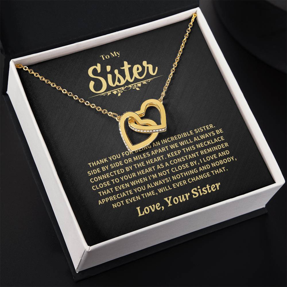 Jewelry Sister Gift-Interlocking Hearts Necklace
