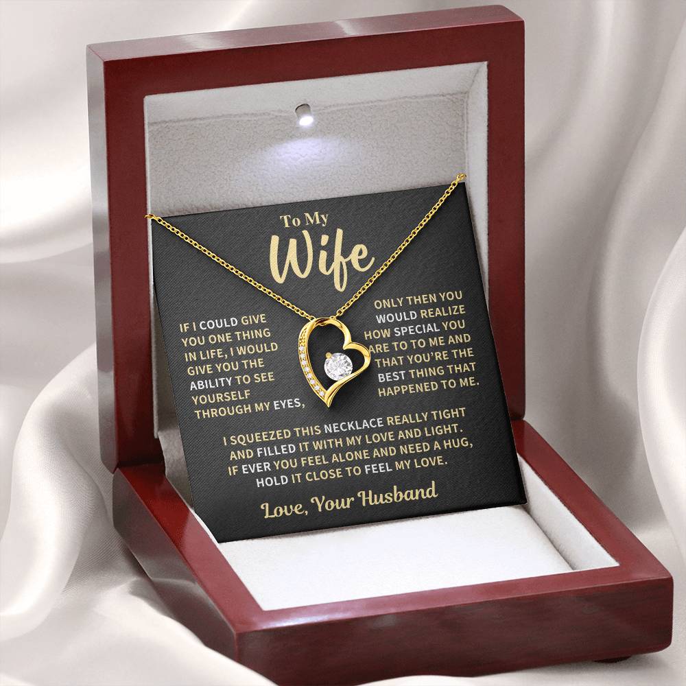 Jewelry Wife Gift, "Love And Light" Forever Love Necklace