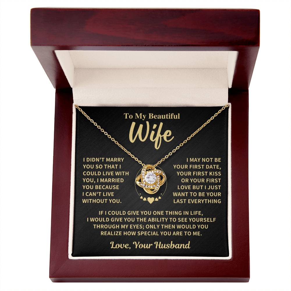 Jewelry Wife Gift, "My Last Everything", Knot Necklace Wife Gift, "My Last Everything", Knot Necklace