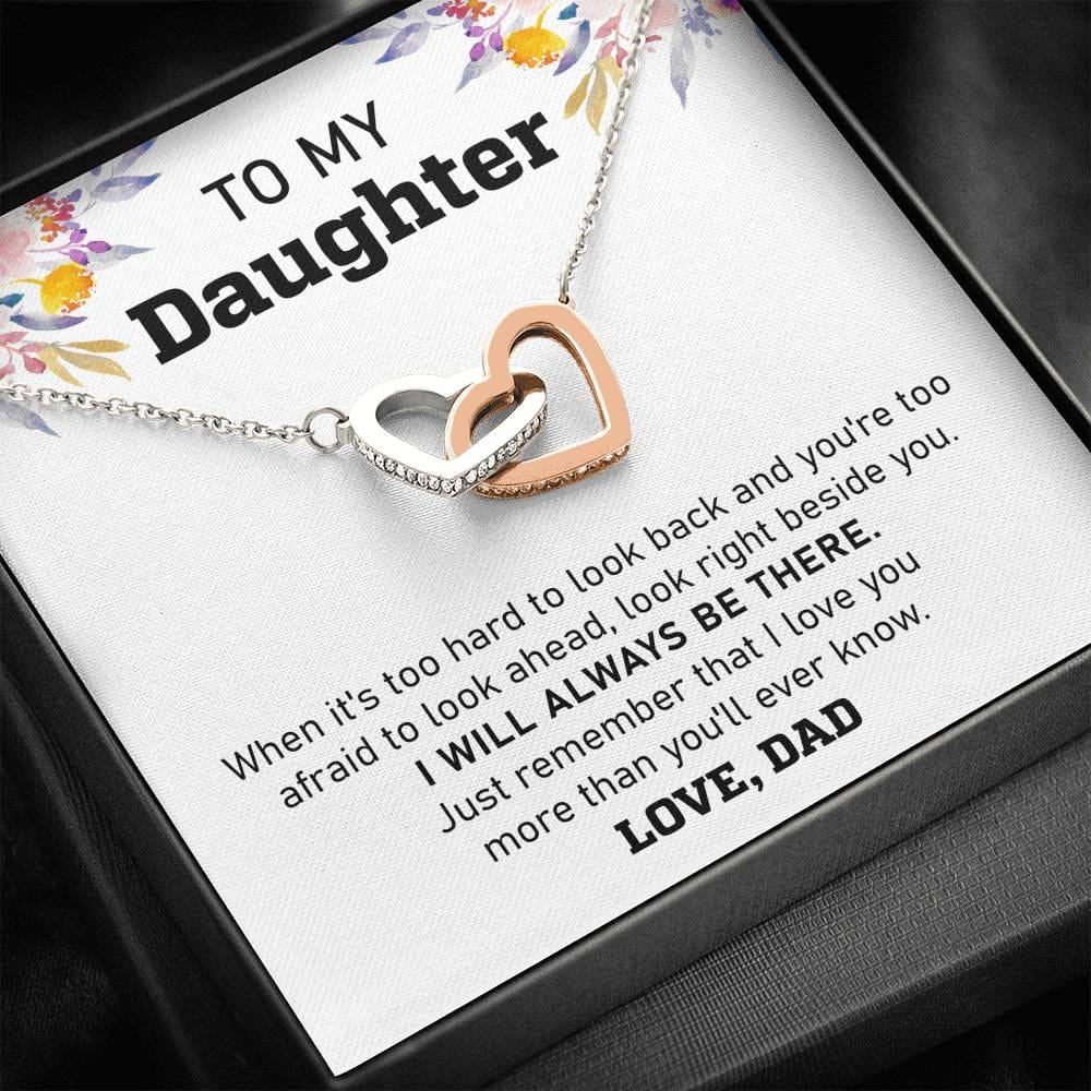 Jewelry Daddy will always be there for her daughter- Interlocking Hearts Necklace