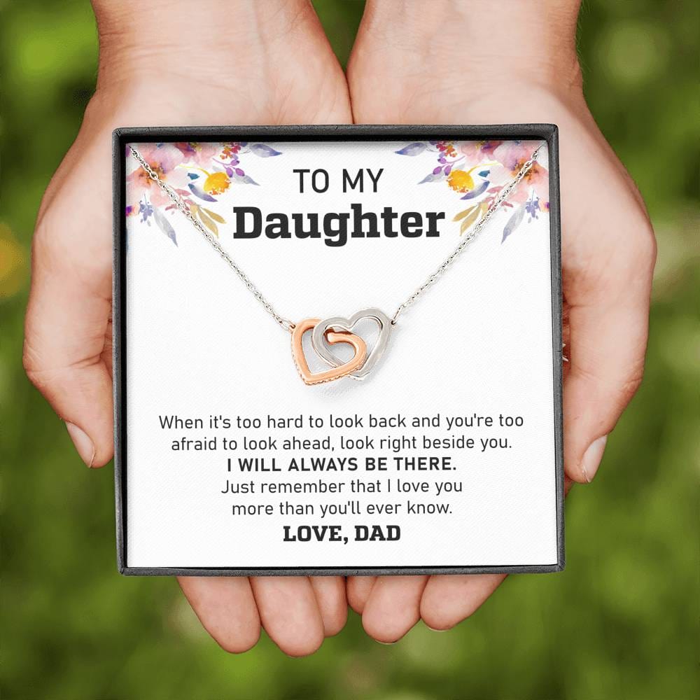 Jewelry Daddy will always be there for her daughter- Interlocking Hearts Necklace