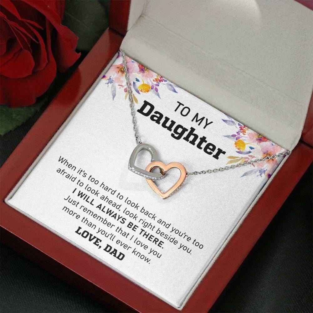 Jewelry Daddy will always be there for her daughter- Interlocking Hearts Necklace