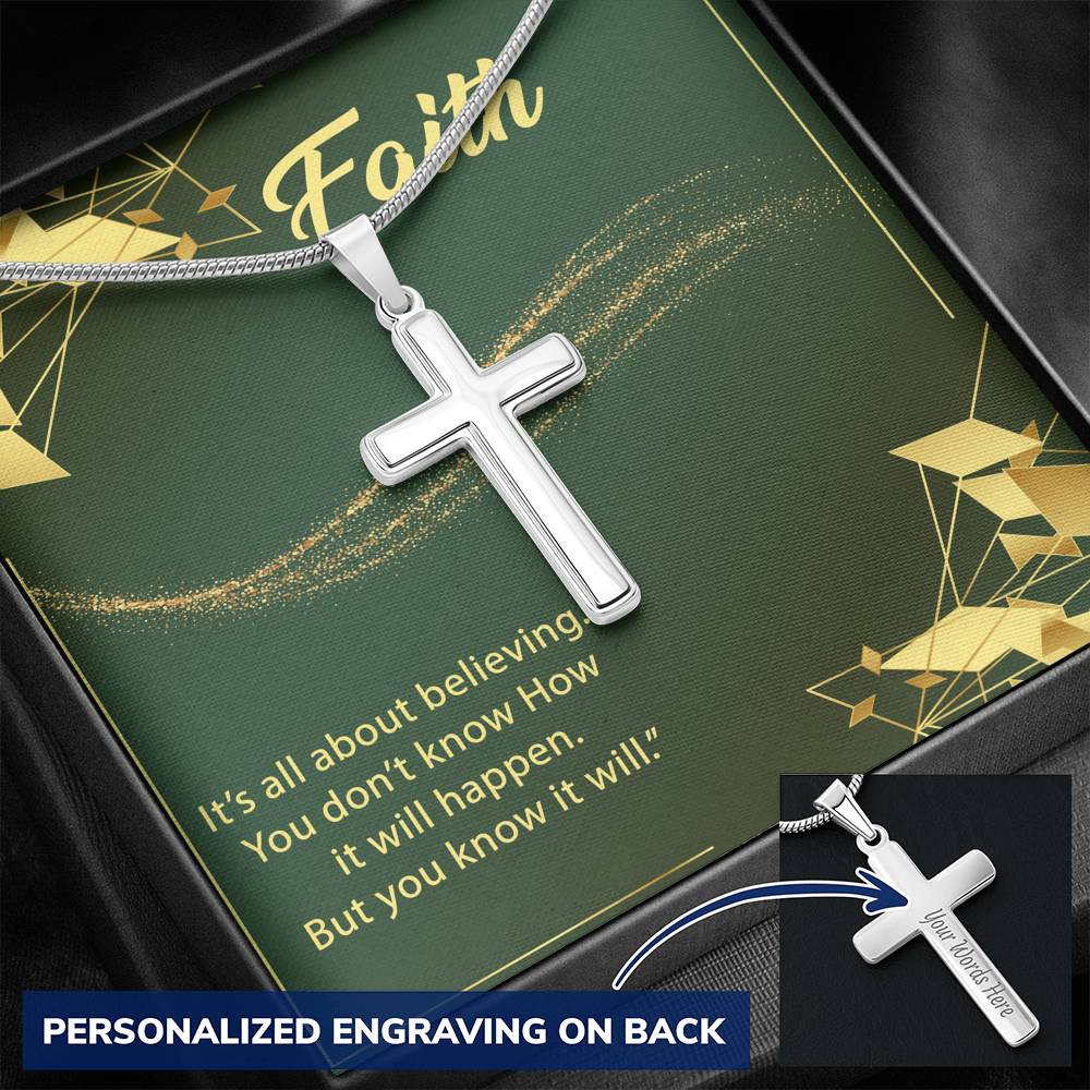 Jewelry Wear Your Faith; It's all about believing, Personalized Cross Necklace