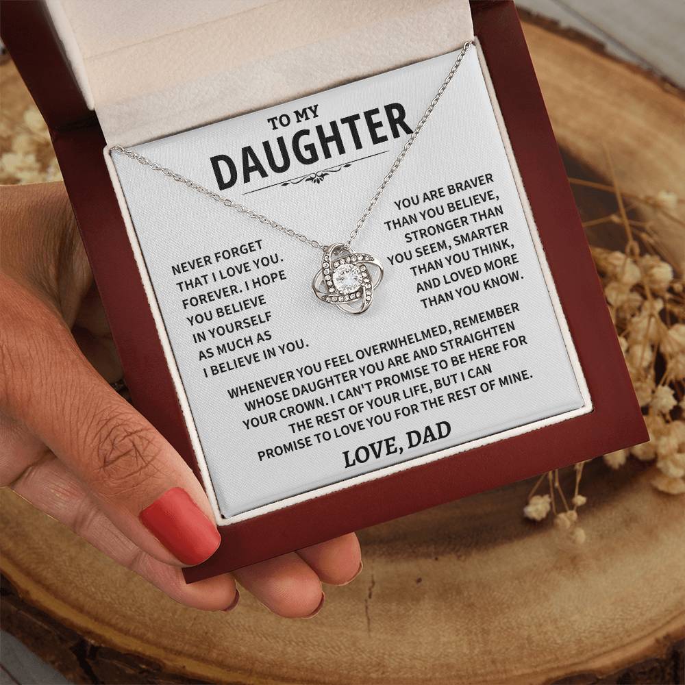 Jewelry Daughter Gift From Dad, "Never Forget That I Love You"