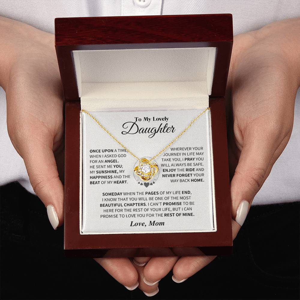 Jewelry Daughter Gift From Mom, "Beautiful Chapters", Knot Necklace Daughter Gift From Mom, "Beautiful Chapters", Knot Necklace