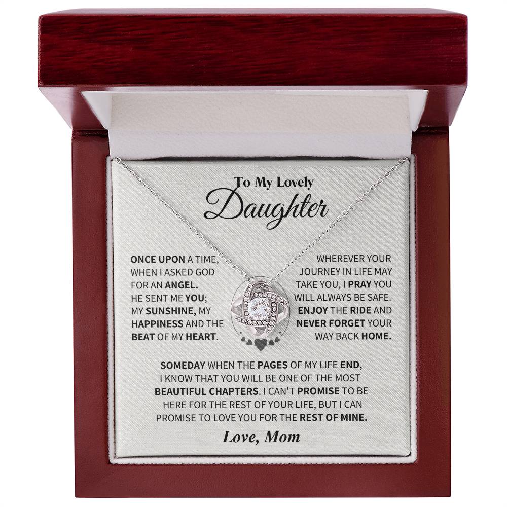 Jewelry Daughter Gift From Mom, "Beautiful Chapters", Knot Necklace Daughter Gift From Mom, "Beautiful Chapters", Knot Necklace