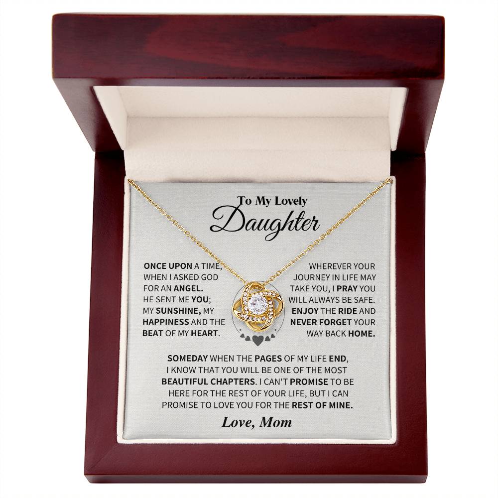 Jewelry Daughter Gift From Mom, "Beautiful Chapters", Knot Necklace Daughter Gift From Mom, "Beautiful Chapters", Knot Necklace