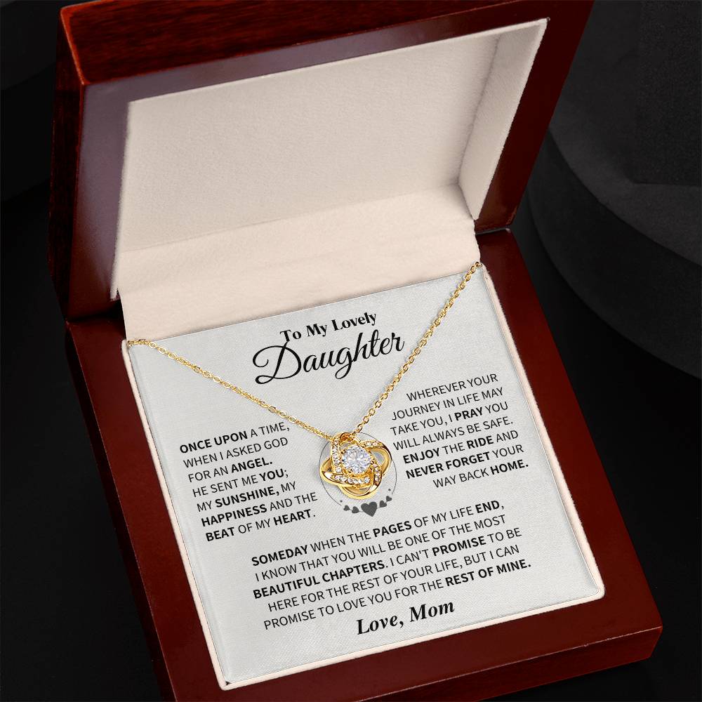 Jewelry Daughter Gift From Mom, "Beautiful Chapters", Knot Necklace Daughter Gift From Mom, "Beautiful Chapters", Knot Necklace