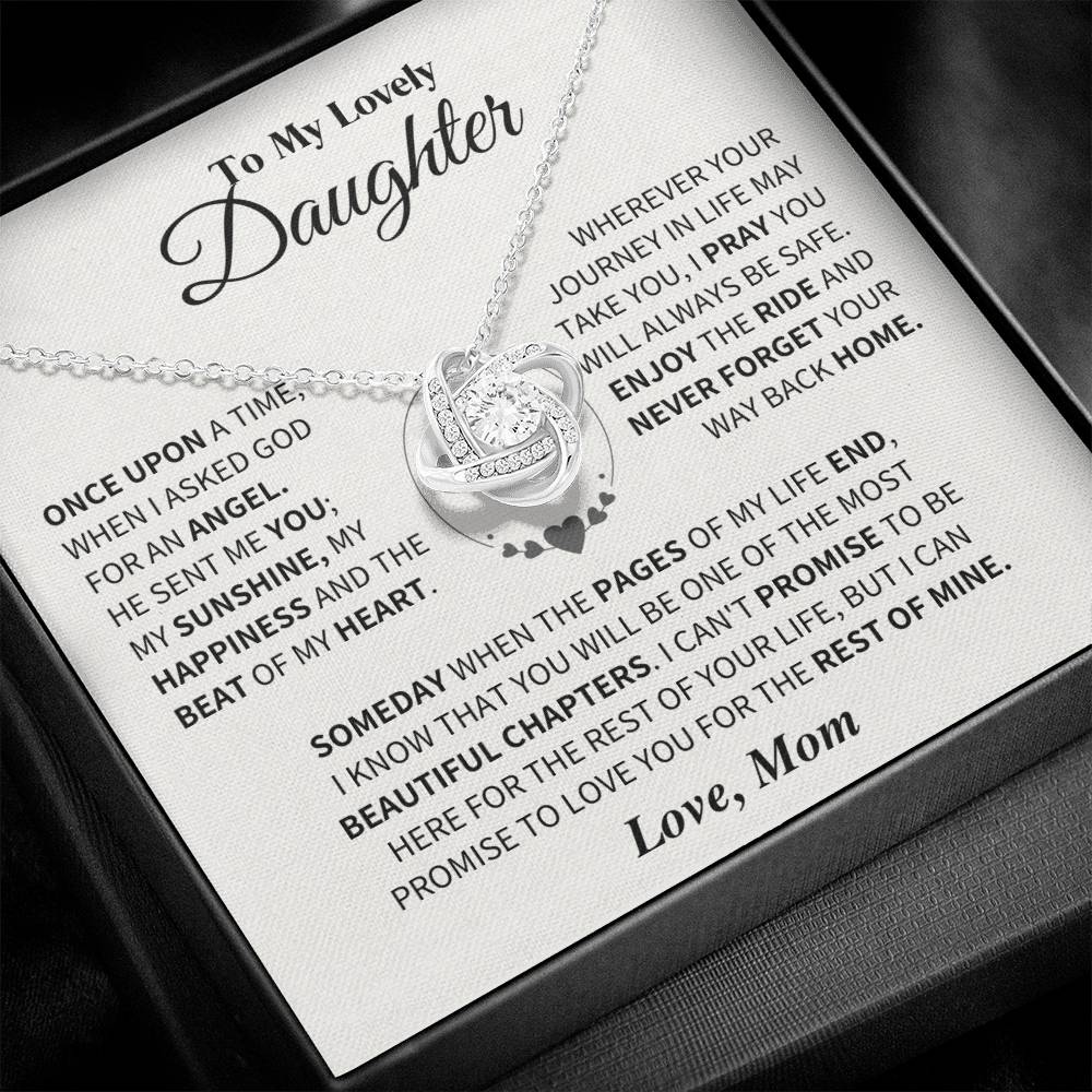 Jewelry Daughter Gift From Mom, "Beautiful Chapters", Knot Necklace Daughter Gift From Mom, "Beautiful Chapters", Knot Necklace