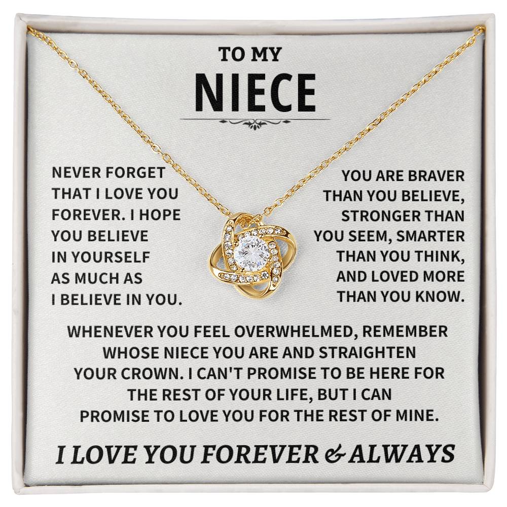 Jewelry Niece gift, "Never Forget That I Love You"