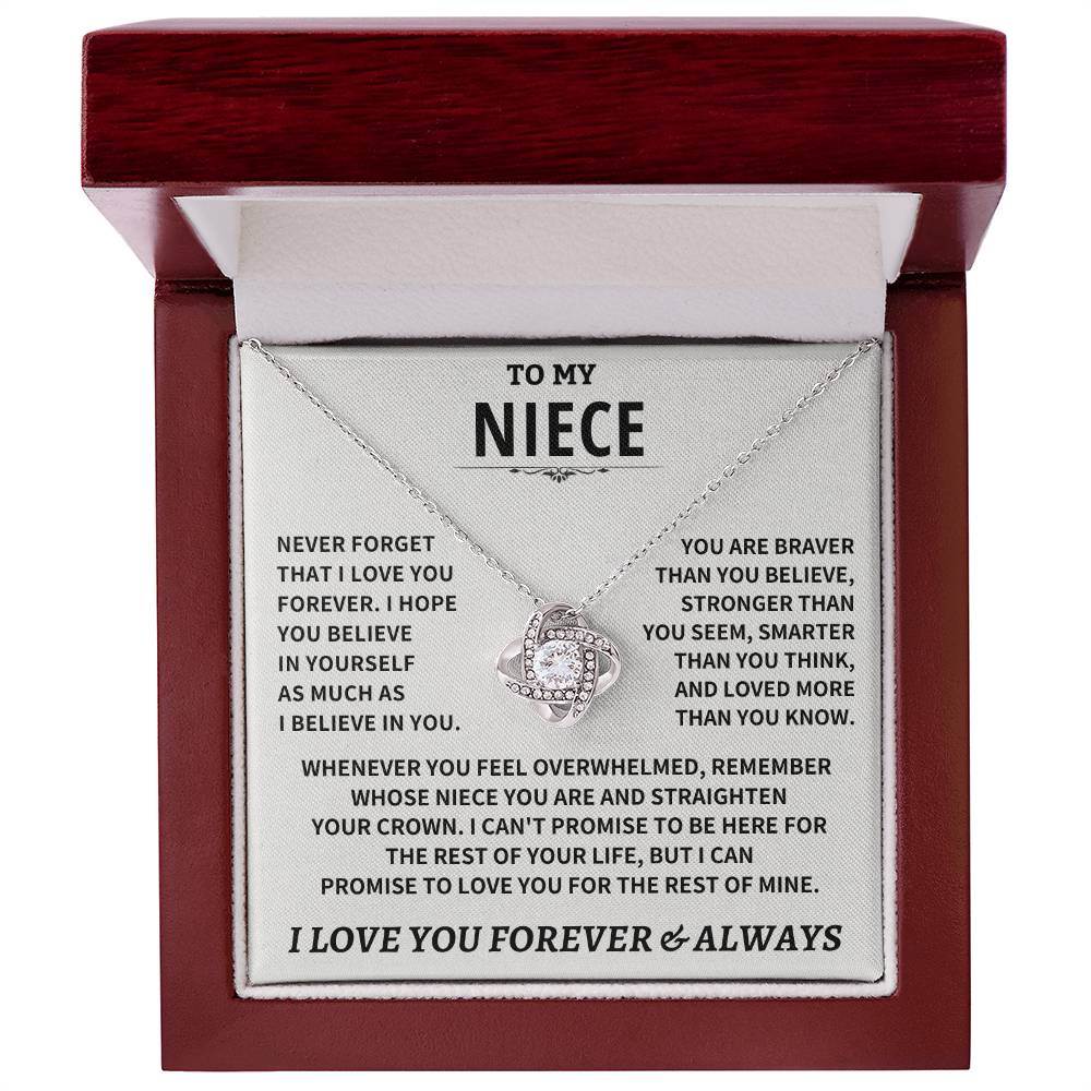 Jewelry Niece gift, "Never Forget That I Love You"