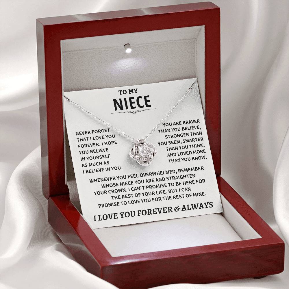 Jewelry Niece gift, "Never Forget That I Love You"