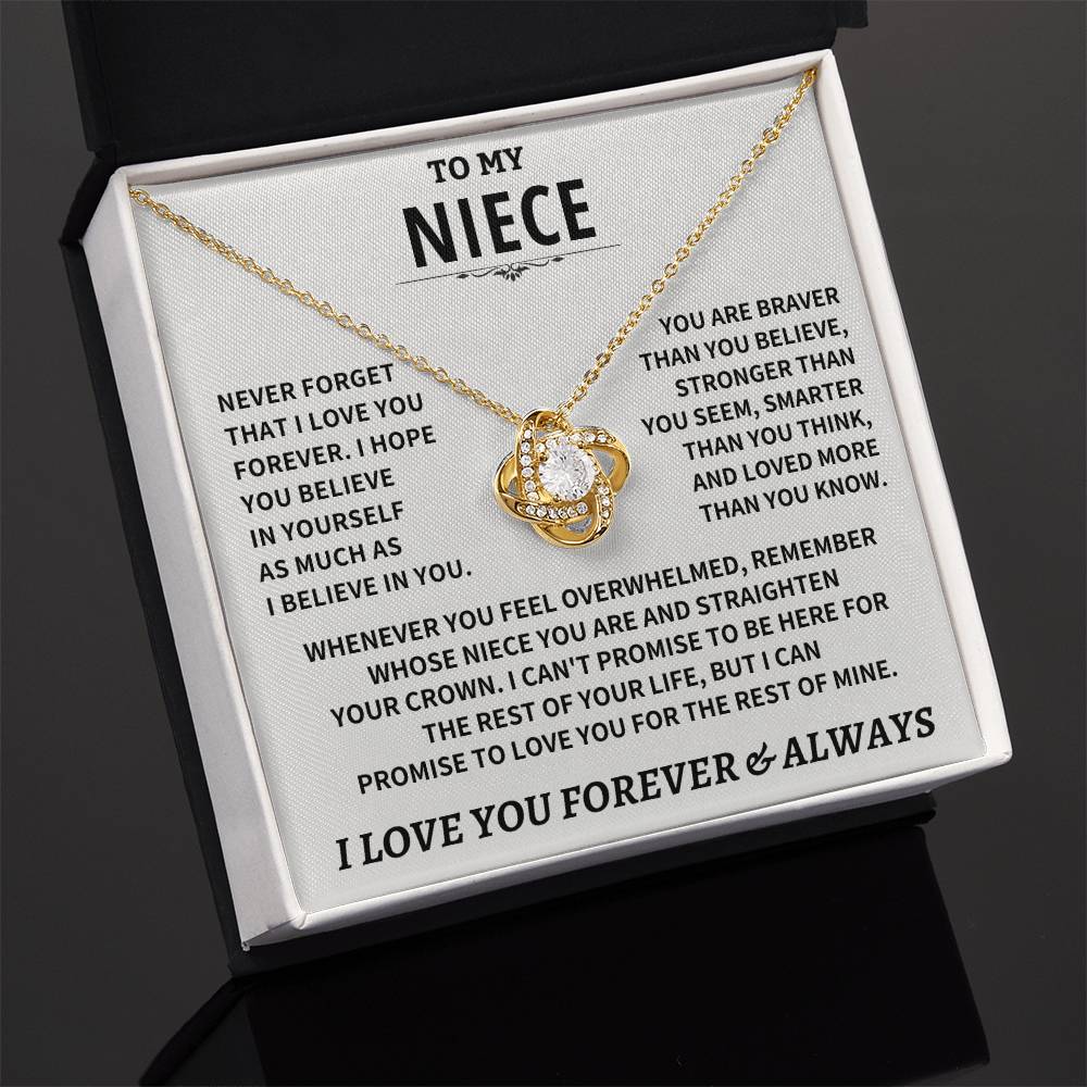 Jewelry Niece gift, "Never Forget That I Love You"