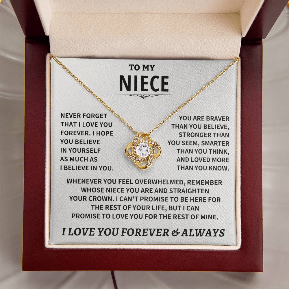 Jewelry Niece gift, "Never Forget That I Love You"
