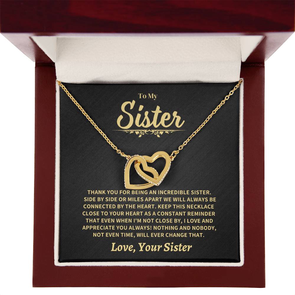 Jewelry Sister Gift-Interlocking Hearts Necklace