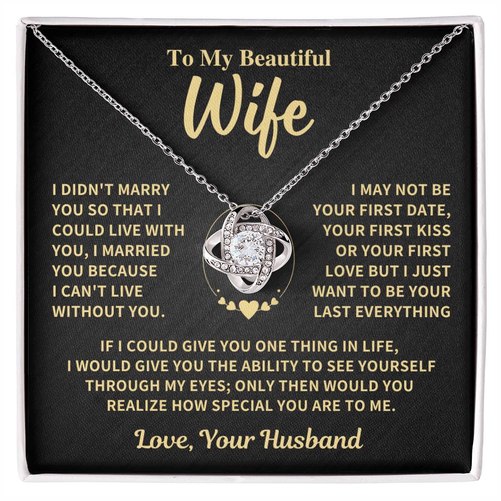 Jewelry Wife Gift, "My Last Everything", Knot Necklace Wife Gift, "My Last Everything", Knot Necklace