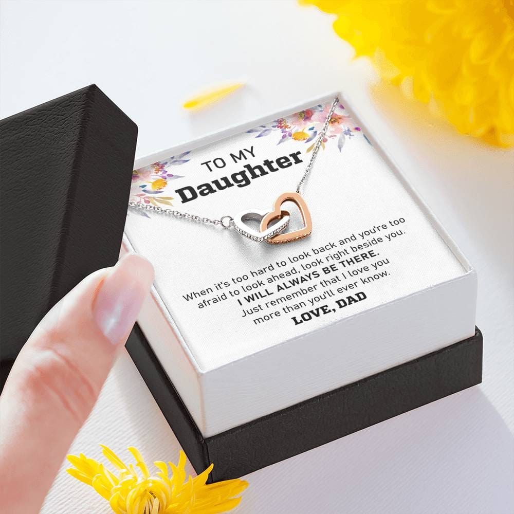 Jewelry Daddy will always be there for her daughter- Interlocking Hearts Necklace