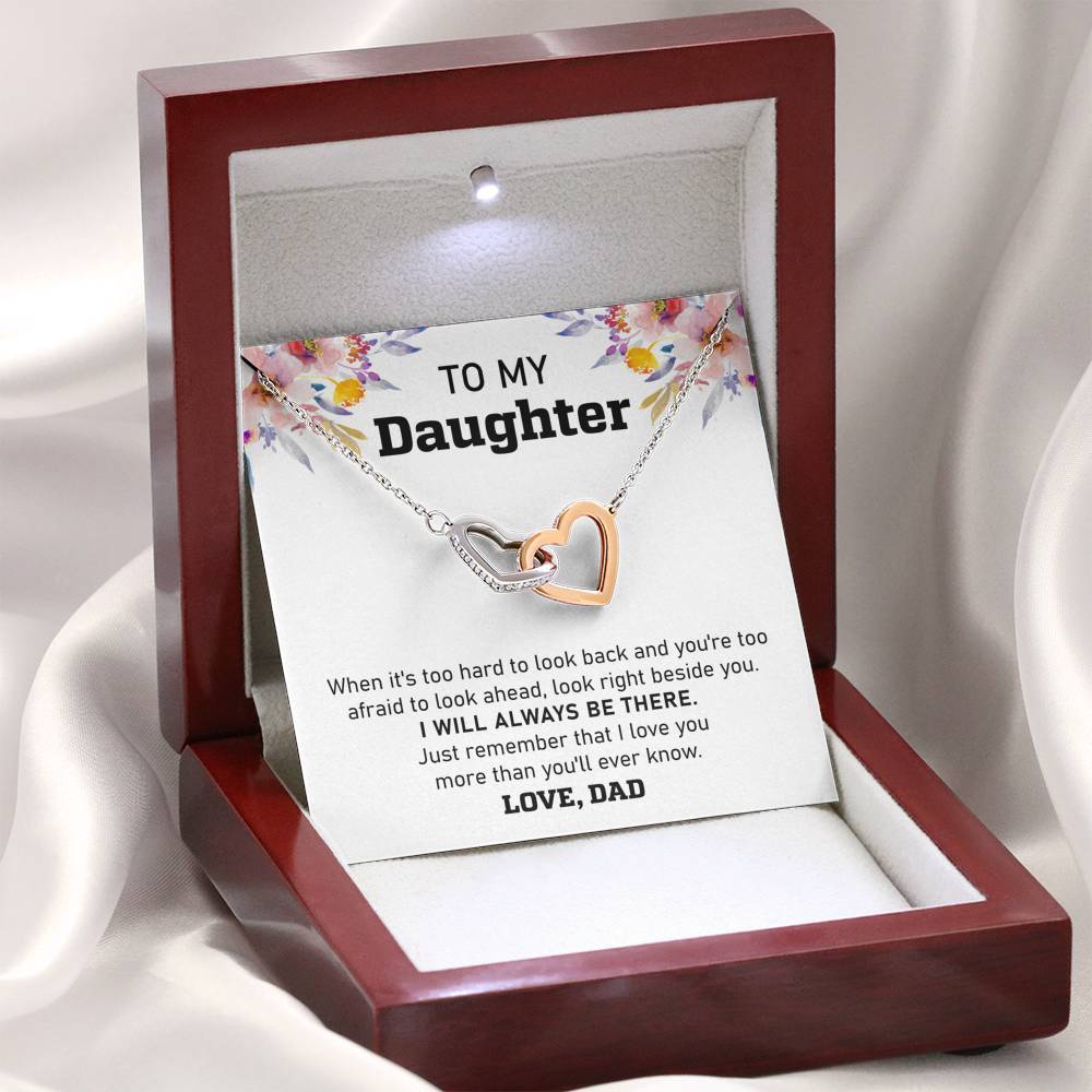Jewelry Daddy will always be there for her daughter- Interlocking Hearts Necklace