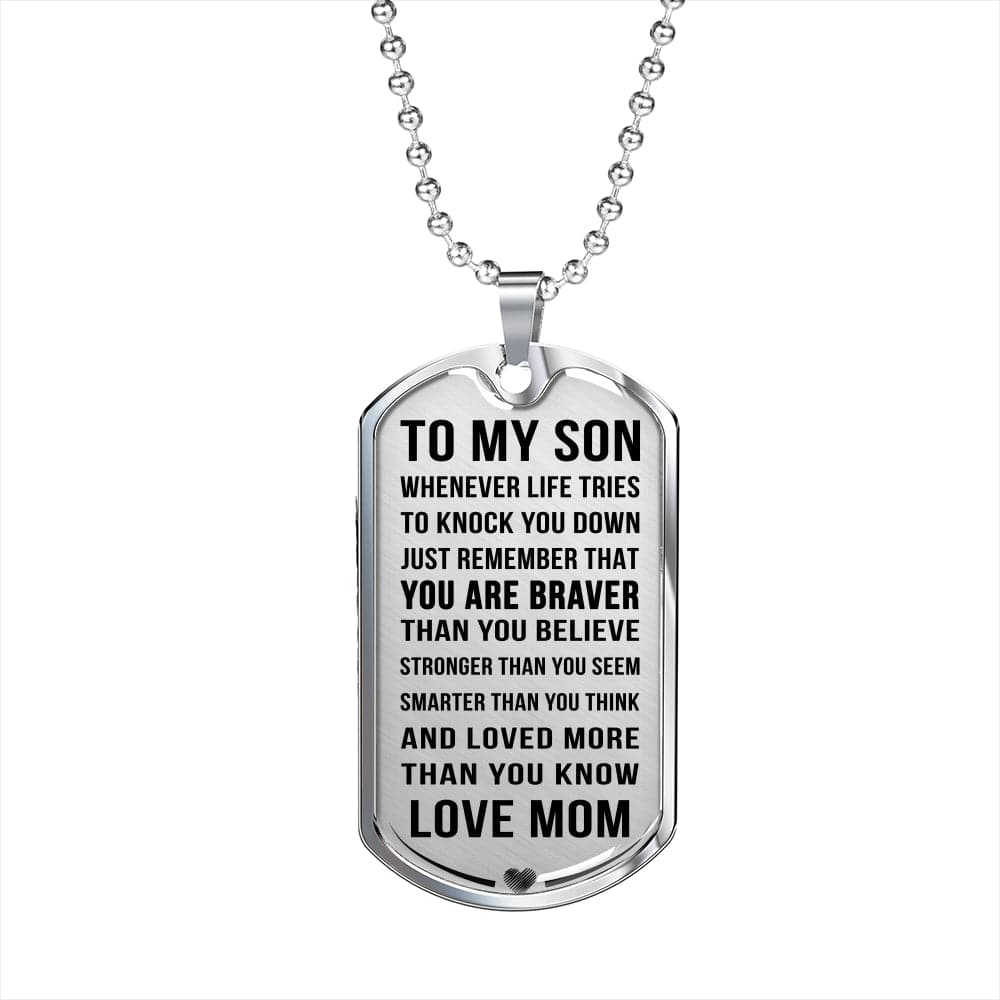 Jewelry Luxury Dog Tag; Son Gift from Mom