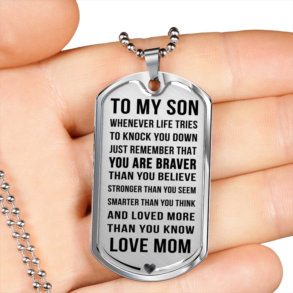 Jewelry Luxury Dog Tag; Son Gift from Mom