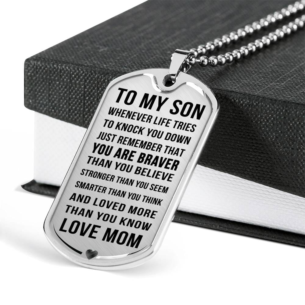 Jewelry Luxury Dog Tag; Son Gift from Mom