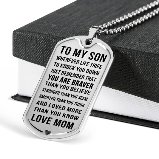 Jewelry Luxury Dog Tag; Son Gift from Mom