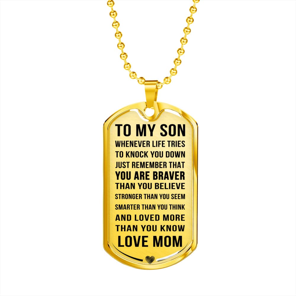 Jewelry Luxury Dog Tag; Son Gift from Mom