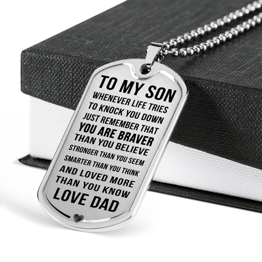 Jewelry Luxury Dog Tag; Son Gift