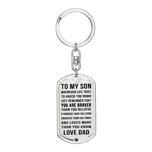 Jewelry Personalized Keychain; Son Gift