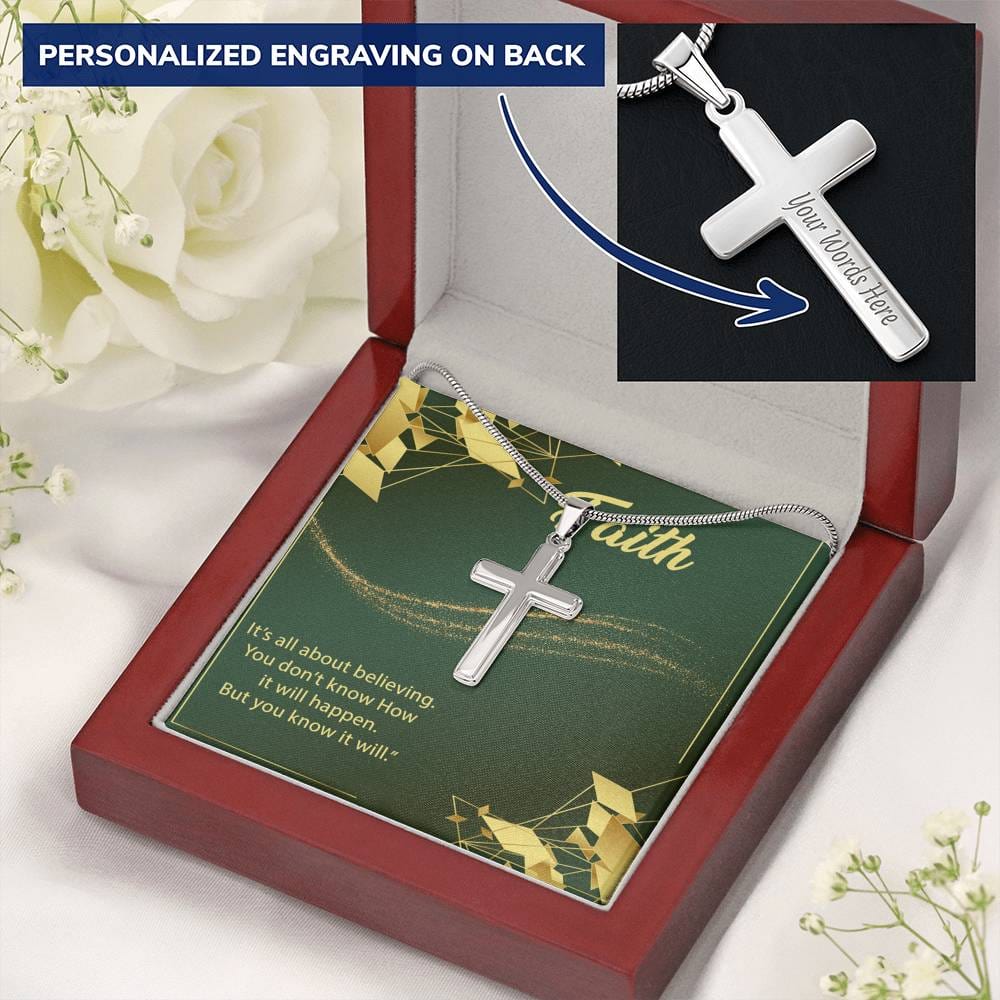 Jewelry Wear Your Faith; It's all about believing, Personalized Cross Necklace