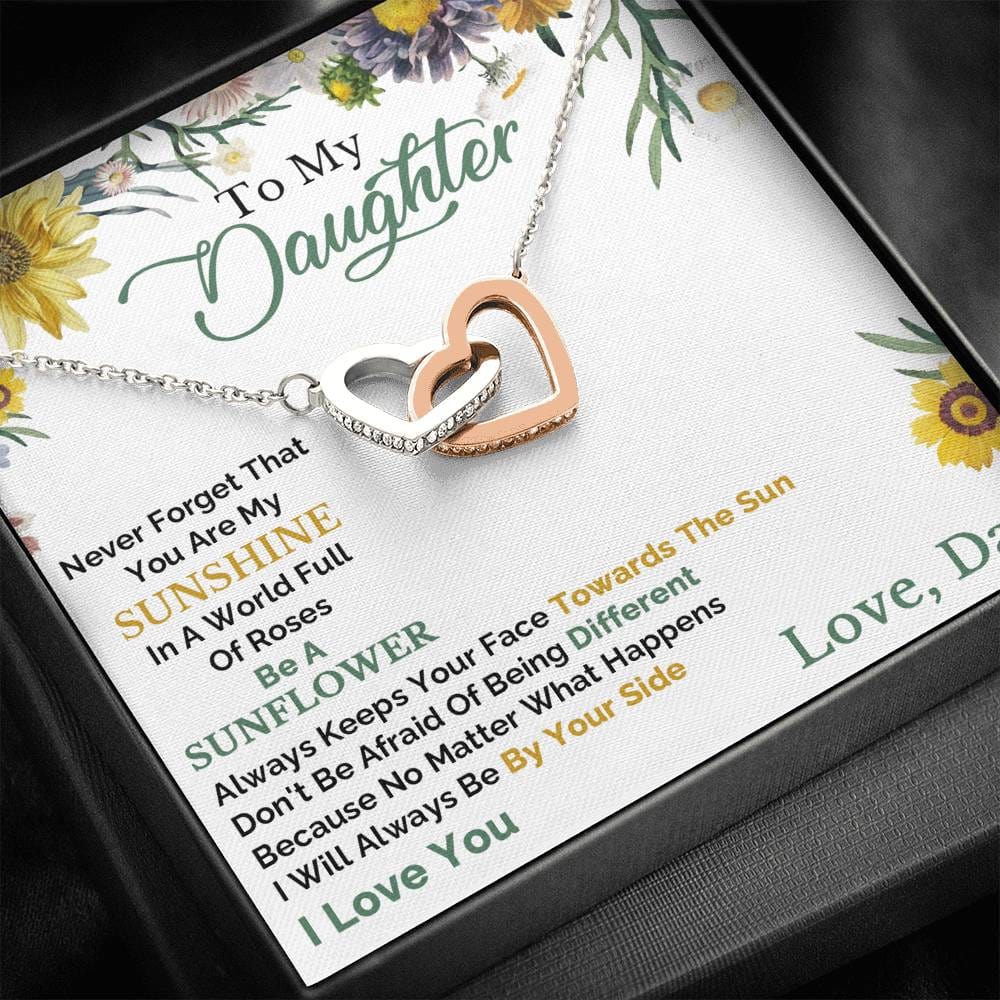 Jewelry You are My Sunshine in a World Full of Roses - Interlocking hearts necklace