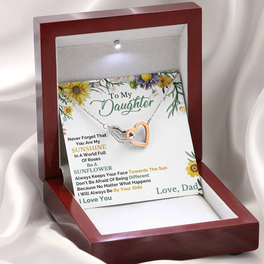 Jewelry You are My Sunshine in a World Full of Roses - Interlocking hearts necklace